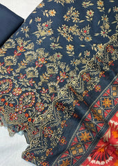 Bin Saeed Embroiderd Lawn Unstitched 3 Piece - AS - 2521 - Blue - Summer Collection
