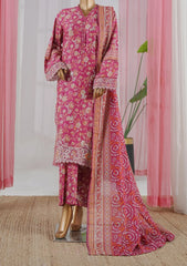 Bin Saeed Stitched 3 Piece Open Front Cutwork Kari Collection'2025-SM-2114-pink