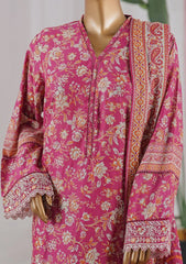 Bin Saeed Stitched 3 Piece Open Front Cutwork Kari Collection'2025-SM-2114-pink