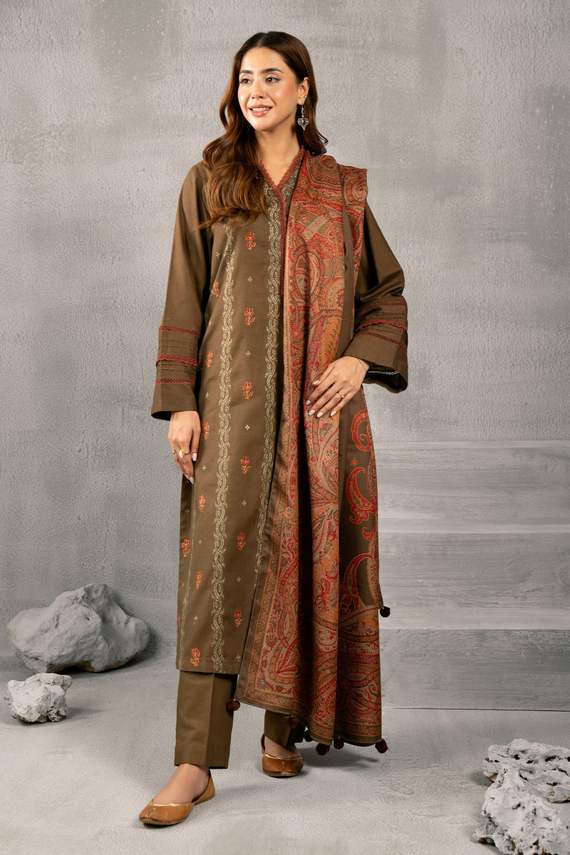 3 Piece Khaddar Suit kayseria