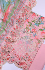Bin Saeed Chikankari Lawn Unstitched 3 Piece - D27 - BS25PE - Light Pink - Summer Collection