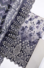 Bin Saeed Chikankari Lawn Unstitched 3 Piece - D 20 - BS25PE - Black - Summer Collection