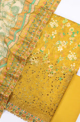 Bin Saeed Chikankari Lawn Unstitched 3 Piece - D 25 - BS25PE - Yellow - Summer Collection