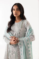 Stitched A-line Embroidered Shirt + Culotte+ Dupatta sana safinaz