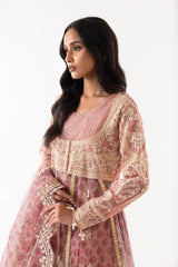 Stiched Pink Embroidered Shirt + Dupatta sana safinaz
