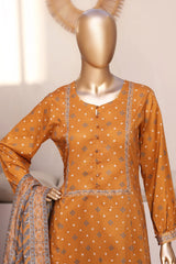 Bin Saeed Stitched 3 Piece Exclusive Printed Frock-LSM-2960-YELLOW