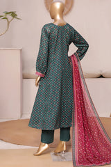 Bin Saeed Stitched 3 Piece Exclusive Printed Frock-LSM-2962-GREEN
