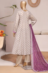 Bin Saeed Stitched 3 Piece Exclusive Printed Frock-LSM-2964-SKIN