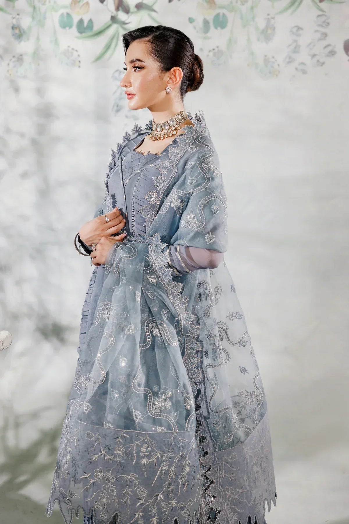 Grey Dress 3 piece - RTW1019 alizeh