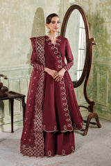 Maroon Dress 3 piece - RTW1022 alizeh