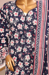Bin Saeed Embroidered Lawn Stitched 3 Piece Suit - SM 804 - BS25EElV3 - Black - Summer Collection